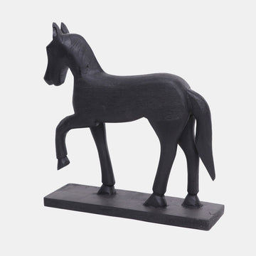 13" Galloping Horse On Base - Black