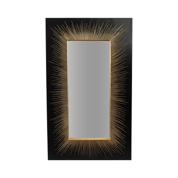 Shining Rectangular Mirror - Black / Gold