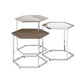 Simno - Coffee Table - Clear Glass, Taupe, Gray Washed & Chrome Finish