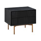 Carnaby - 2 Drawer Nightstand - Black Brushed Oak / Bronze