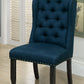 Sania - Wingback Chair (Set of 2) - Antique Black / Blue