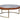 Tamas - 16" Coffee Table - Aluminum & Cocoa Top Grain Leather