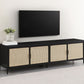 Amherst - 4-Door 78" Metal TV Stand Media Console - Black