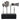 10" Piece Bar Utensil (Set of 4) - Silver / Black