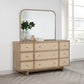 Kailani - 9-Drawer Dresser & Mirror - Beige Oak