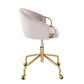 Claire - Task Chair - Gold Metal And Silver Velvet