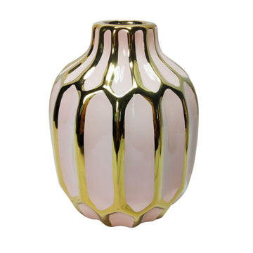 Ceramic Vase 8" - Blush / Gold