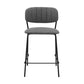 Carlo - 26" Metal Counter Height Bar Stool - Gray / Black