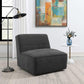 Cobie - Upholstered Armless Swivel Chair - Dark Charcoal