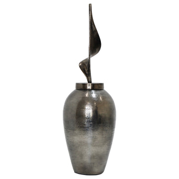 Escara Small Urn With Topper 26" - Bronze