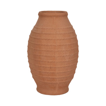 Rope Ribbed Terracotta Vase - Natural