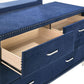 Melody - 6-Drawer Upholstered Dresser With Mirror