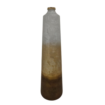 Gold Ombre Floor Vase 31" - White / Gold