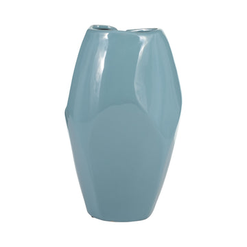 Ceramic Abstract Vase 10" - Cameo Blue