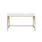 Lightmane - Desk - White High Gloss & Gold