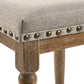 Farsiris - Stool (Set of 2) - Beige Fabric & Weathered Oak Finish