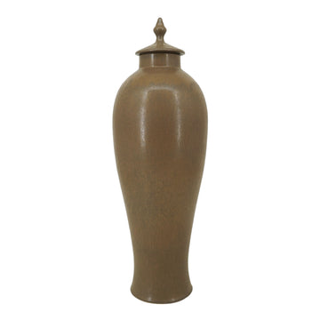 Petros Medium Lidded Jar - Tan