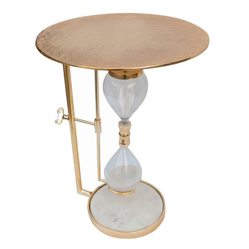 23" Chena Hourglass Table - Gold / White