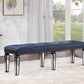 Varian II - Bench - Black Velvet & Black & Sliver Finish