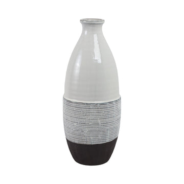 9" Textured Bottom Vase - Gray