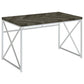 Grimma - Writing Office Desk - Rustic Gray And Chrome