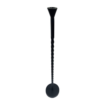 Twisted Floor Taper Candleholder Iron - Black