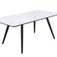 Caspian - Dining Table - White Printed Faux Marble & Black Finish