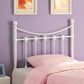 Marie - Metal Twin Open Frame Headboard - White
