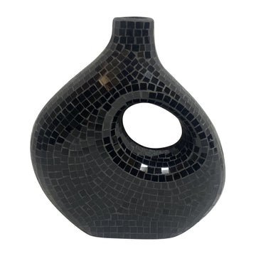 Ecomix 13" Mosaic Vase - Black