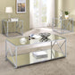 Provins - 3 Piece Occasional Table Set - Clear Mirror And Chrome