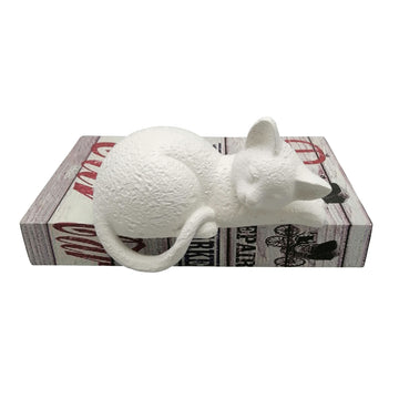 7" Sleeping Kitty - White