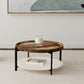 Adhvik - Round Table With Marble Shelf