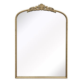 Fleur Applique Arch Mirror - Gold