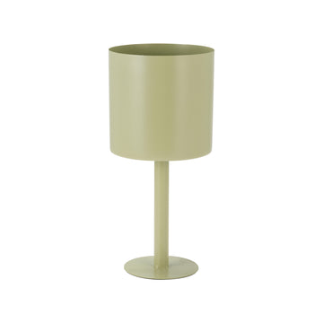 Metal Flat Round Base Planter - Green