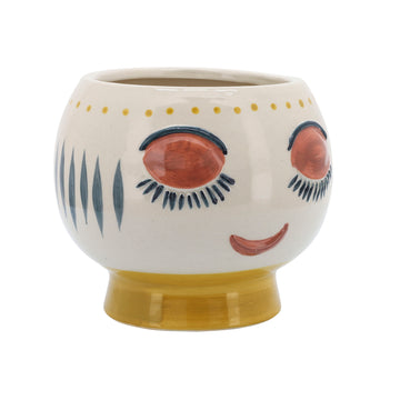 Ceramic Face Planter 7" - Multi