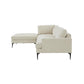 Serena - Velvet Chaise Sectional With Black Legs