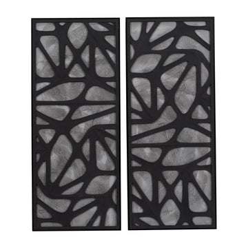 25" x 59" Ventre Dimensional Wall Art (Set of 2) - Black