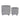 6" / 8" Footed Planter With Lines (Set of 2) - Gray