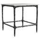Ebby - Square Genuine Marble Top Metal End Table - White