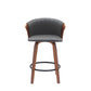 Diana - Swivel Walnut Wood Faux Leather Counter Stool