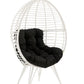 Galzed - Patio Lounge Chair - Black Fabric & White Wicker