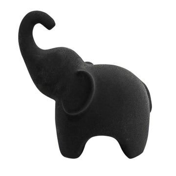 8" Elephant With Rough Texture - Black