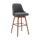 Sicily - Swivel Walnut Wood Faux Leather Stool