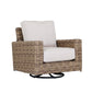 Havana - Swivel Club Rocker, With Self Welt - Canvas Flax / Dark Brown