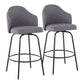 Ahoy - Fixed-Height Counter Stool - Metal Legs And Fabric (Set of 2)