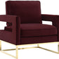 Avery - Velvet Chair With Polished Gold Base