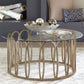 Monett - Round Glass Top Coffee Table - Chocolate Chrome