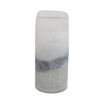 9X4" Ombre Soda Finish Glass Vase - Clear/Black