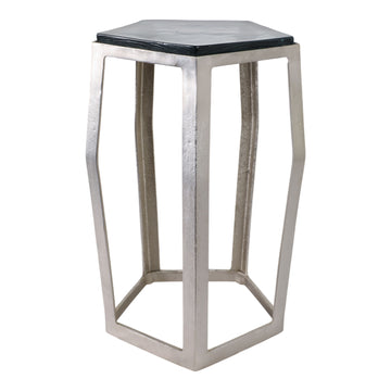 Hettinger Small Accent Table - Pearl Silver / Black