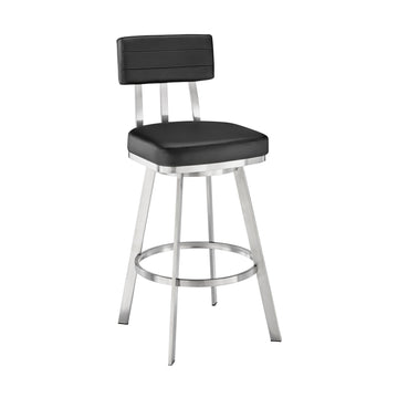 Benjamin - Swivel Stool - Brushed Steel Legs